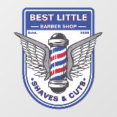 Klassischer Barbershop-Klassiker anpassen Fensteraufkleber (Blatt)