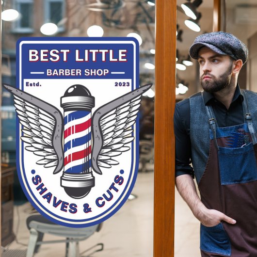 Klassischer Barbershop-Klassiker anpassen Fensteraufkleber