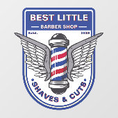 Klassischer Barbershop-Klassiker anpassen Fensteraufkleber (Blatt)