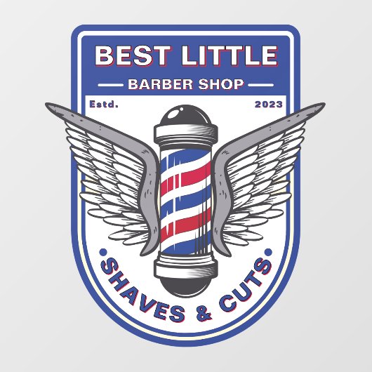 Klassischer Barbershop-Klassiker anpassen Fensteraufkleber (Blatt)