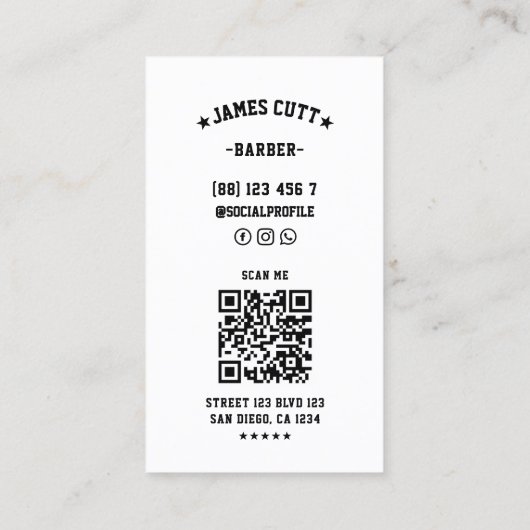 Klassischer Barbershop Red White Blue Barber Pole Visitenkarte (Rückseite)