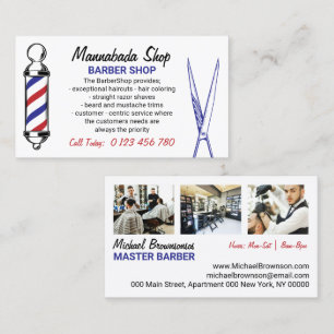 Klassischer Barbier Friseursalon Visitenkarte