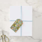 Klassischer Barock-Blumen-Frucht-Damaskus-Stoff Geschenkanhänger (Mit Garn)