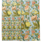 Klassischer Barock Blumen Frucht Damast Stoff Duschvorhang (Vorderseite)
