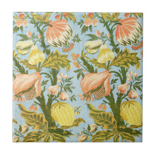 Klassischer Barock Blumen Frucht Damast Stoff Fliese