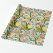 Klassischer Barock Blumen Frucht Damast Stoff Geschenkpapier (Ungerollt)