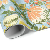 Klassischer Barock Blumen Frucht Damast Stoff Geschenkpapier (Rolleneckpunkt)