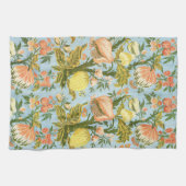 Klassischer Barock Blumen Frucht Damast Stoff Geschirrtuch (Horizontal)
