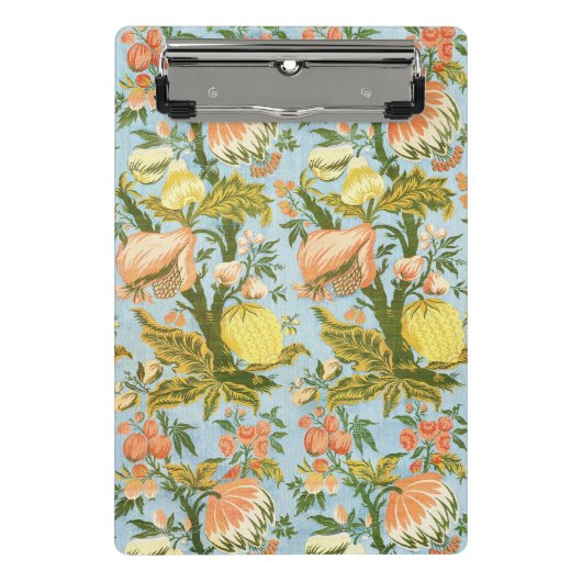 Klassischer Barock Blumen Frucht Damast Stoff Mini Klemmbrett (Vorderseite)