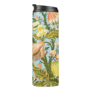 Klassischer Barock Blumen Frucht Damast Stoff Thermosbecher