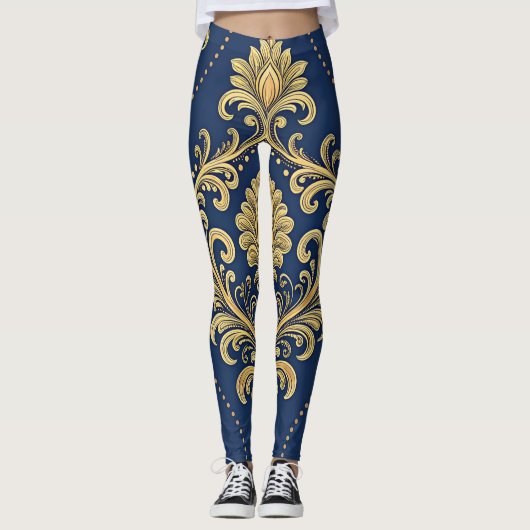 Klassischer Barock-Ornamentgold Leggings (Vorderseite)