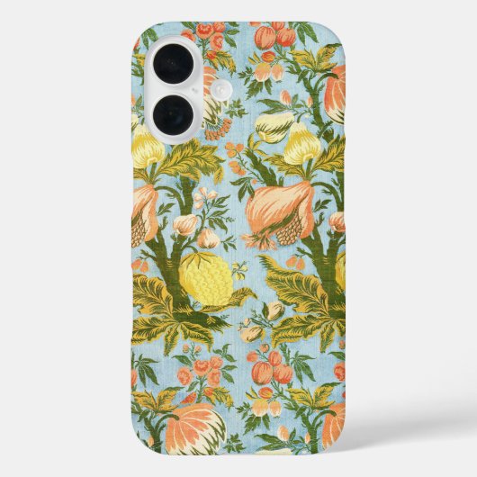 Klassischer barocker Blumen-Frucht-Damaskus-Stoff Case-Mate iPhone Hülle (Rückseite)