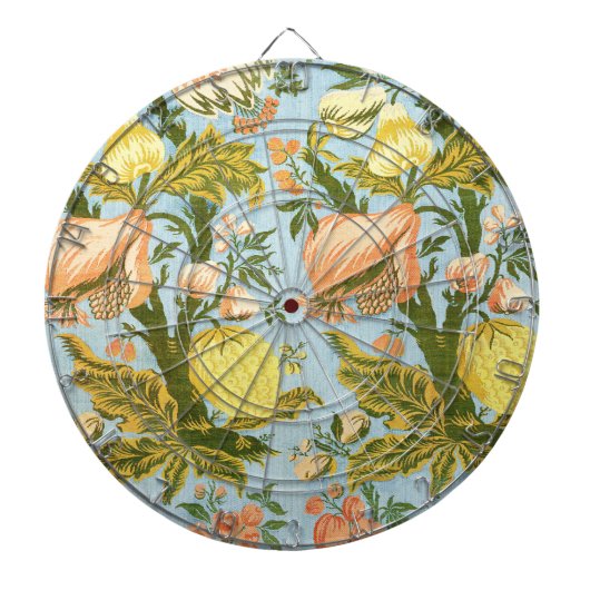 Klassischer barocker Blumen-Frucht-Damaskus-Stoff Dartscheibe (vorne)