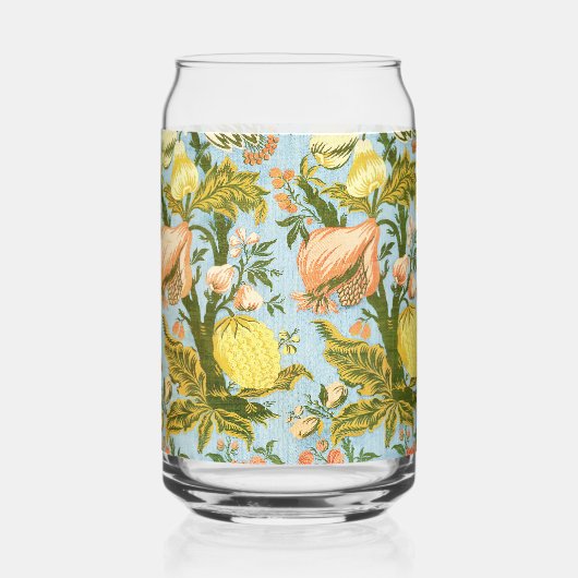 Klassischer barocker Blumen-Frucht-Damaskus-Stoff Dosenglas (Vorderseite)