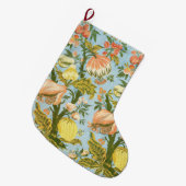 Klassischer barocker Blumen-Frucht-Damaskus-Stoff Großer Weihnachtsstrumpf (Vorderansicht (hängend))