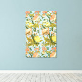 Klassischer barocker Blumen-Frucht-Damaskus-Stoff Leinwanddruck (Insitu (Holzboden))