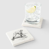 Klassischer Baseball-Untersetzer Steinuntersetzer (Seitenansicht)