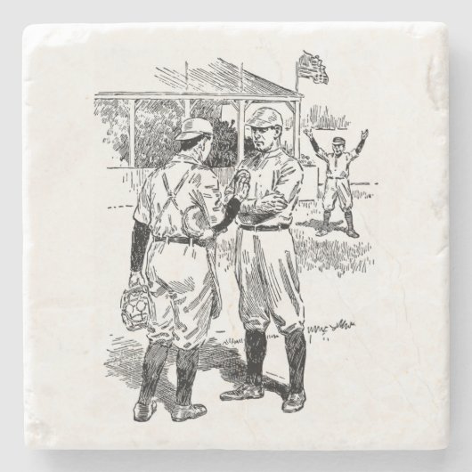Klassischer Baseball-Untersetzer Steinuntersetzer (Vorderseite)