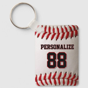 Klassischer Baseballstich mit individuellem Namen Schlüsselanhänger