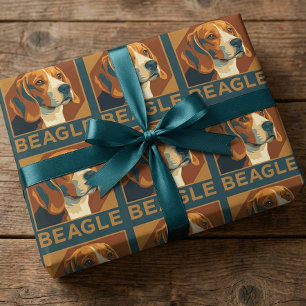 Klassischer Beagle Portrait Retro Style Geschenkpapier