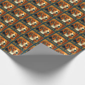 Klassischer Beagle Portrait Retro Style Geschenkpapier (Ecke)