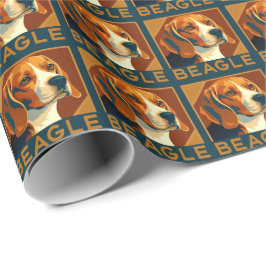 Klassischer Beagle Portrait Retro Style Geschenkpapier