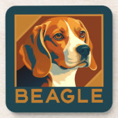 Klassischer Beagle Portrait Retro Style Getränkeuntersetzer (Vorderseite)