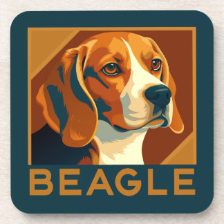 Klassischer Beagle Portrait Retro Style Getränkeuntersetzer