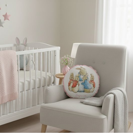 Klassischer Beatrix Potter Peter vom Kaninchen Rundes Kissen