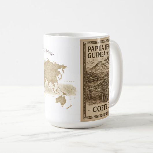Klassischer Becher, 325 ml - Kaffee & Papua-Neugui Kaffeetasse (VorderseiteRechts)