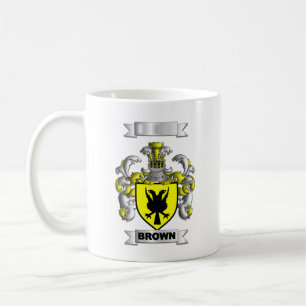 Klassischer Becher Braun Familienname und Wappen Kaffeetasse