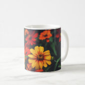 Klassischer Becher Gelb Orange Gänseblümchen Flora Kaffeetasse (VorderseiteRechts)