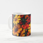Klassischer Becher Gelb Orange Gänseblümchen Flora Kaffeetasse (Vorderseite Links)