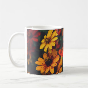 Klassischer Becher Gelb Orange Gänseblümchen Flora Kaffeetasse