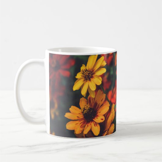 Klassischer Becher Gelb Orange Gänseblümchen Flora Kaffeetasse (Links)