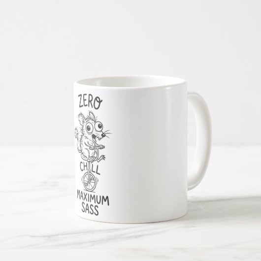 Klassischer Becher Grumpy Tiny Maus Kaffeetasse (VorderseiteRechts)