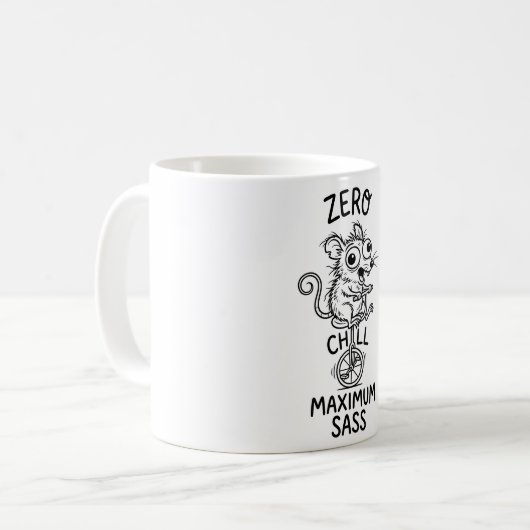 Klassischer Becher Grumpy Tiny Maus Kaffeetasse (Vorderseite Links)