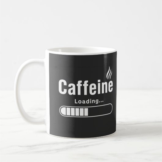 Klassischer Becher – „Koffein wird geladen…“ Kaffeetasse (Links)