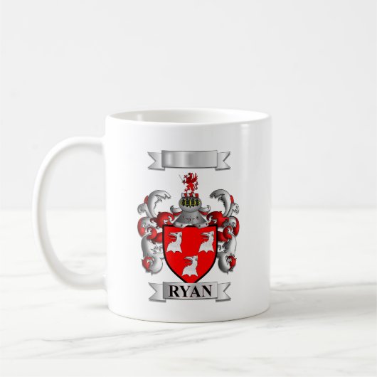Klassischer Becher Ryan Nachname und Schild Kaffeetasse (Links)