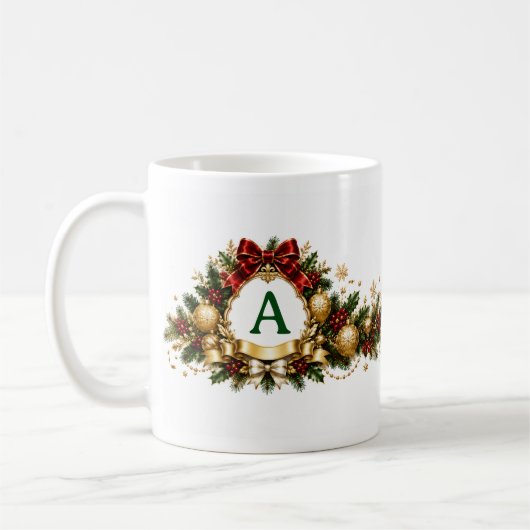 Klassischer Becher - Saisonlicher Kranz Kaffeetasse (Links)