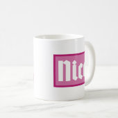 Klassischer Becher Schöne rosa Box Typografie Kaffeetasse (VorderseiteRechts)