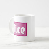 Klassischer Becher Schöne rosa Box Typografie Kaffeetasse (Vorderseite Links)