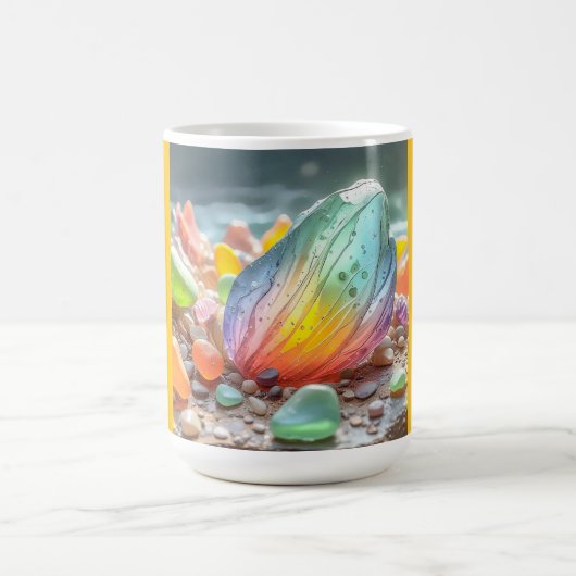 Klassischer Becher (Strandglas-5) Kaffeetasse (Mittel)