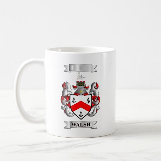 Klassischer Becher Walsh Nachname und Schild Kaffeetasse (Links)