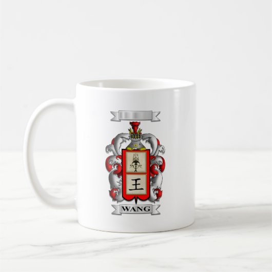 Klassischer Becher Wang Nachname und Schild Kaffeetasse (Links)