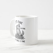 Klassischer Becher: Whimsical Heulender Wolf Angst Kaffeetasse (Vorderseite Links)