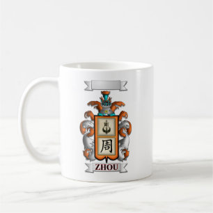 Klassischer Becher Zhou Nachname Und Schild Kaffeetasse