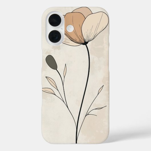 Klassischer Beige Bud Case-Mate iPhone Hülle (Rückseite)