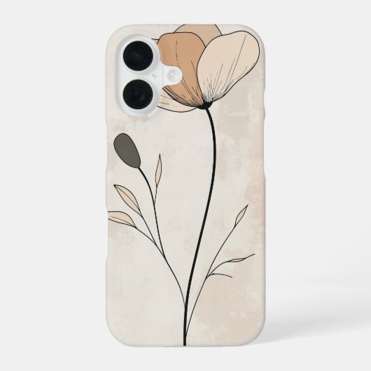 Klassischer Beige Bud iPhone 16 Hülle (Rückseite)