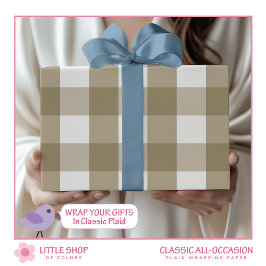 Klassischer Beige Buffalo Karo Geschenkpapier